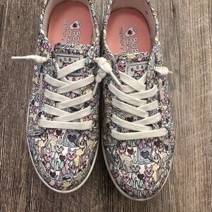 Used Skechers Women's Bobs Cute Cats Pattern Canvas Sneaker